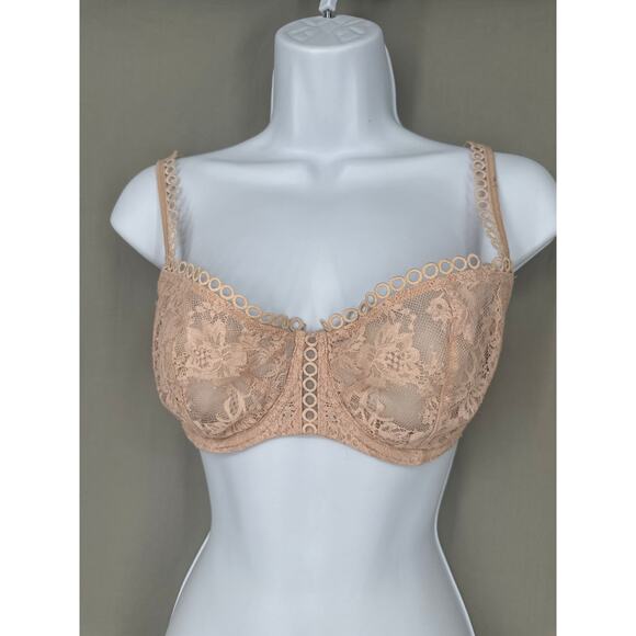 Victoria's Secret Other - Victorias Secret Bra 32DDD Beige Lace Dream Angels Push Up Without Padding